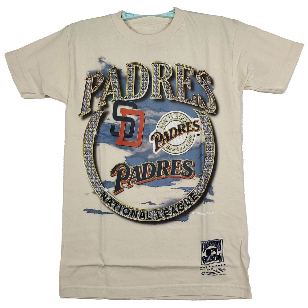 San Diego Padres Mitchell‎ & Ness MLB Small Shirt Diamond Team Art Cream NWT